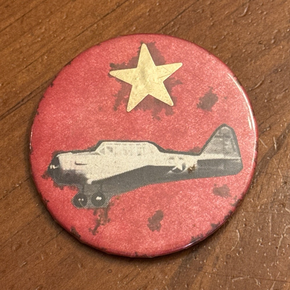 WW2 Style Aircraft Vintage Pinback Button Pin Round Circle
